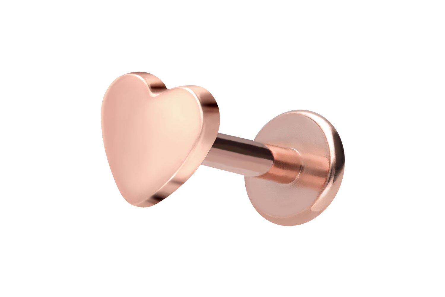 Titan Labret Piercing mit Innengewinde HERZ